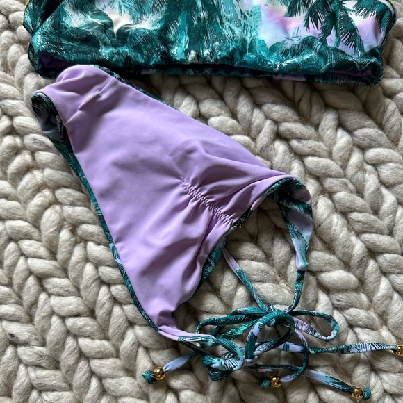 PilyQ Women's Mai Tai Stitched Gypsy Halter Top & Reversible Teeny Bikini Bottom - Picture 15 of 16